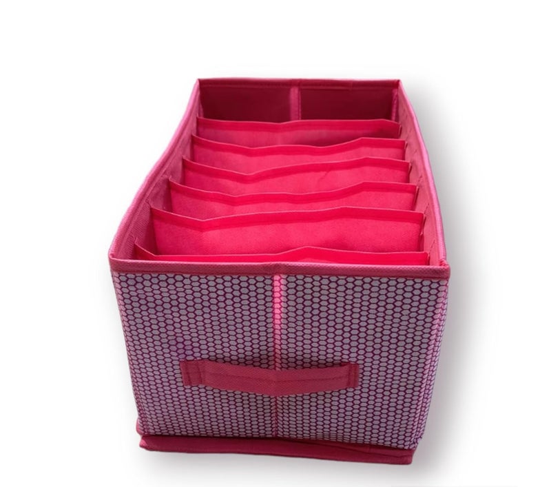 7 Grid Shirt Storage box Set of 3 Foldable Pink - Image 2