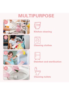 Generic Rubber Cleaning Gloves for Household ，Reusable Dishwashing Gloves for Kitchen, Flexible Long-lasting & Waterproof (Pink)  - Image 4