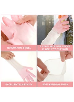 Generic Rubber Cleaning Gloves for Household ，Reusable Dishwashing Gloves for Kitchen, Flexible Long-lasting & Waterproof (Pink)  - Image 5