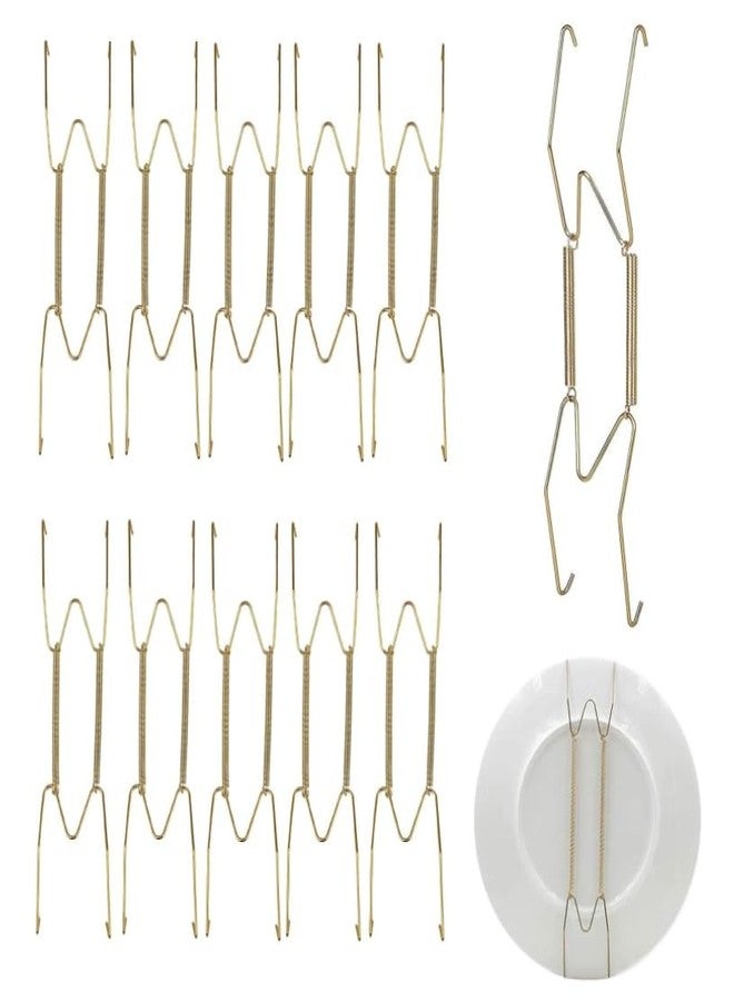 EEEKit Dish Display Plate Hangers, 10-Pack Plate Spring Hook Holder Hanging Wire for The Wall Home Decoration, Compatible Decorative Plates, Antique China, Antique Plates and Art