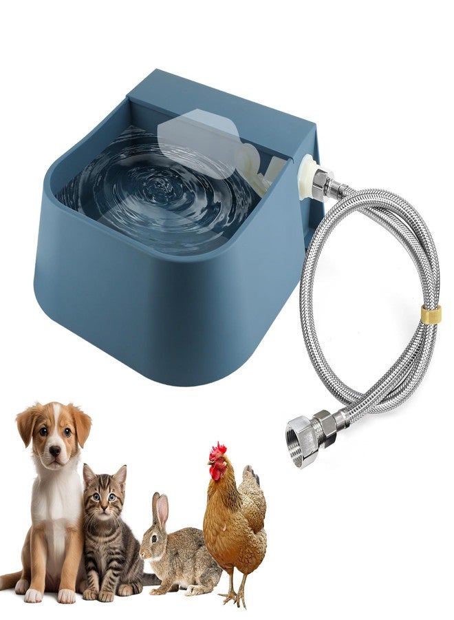Billionchains Dog Automatic Water Bowl for 3/4” GHT Male Faucet, 2L Outdoor Auto Fill Water Dispenser with 5ft Water Hose - Image 1