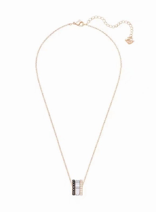Good Fortune Three Rings Further Stone Studded Pendant Necklace  - Image 2