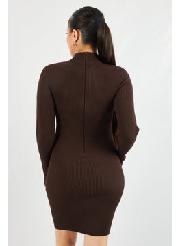 Women Textured Sweater Dress, Brown Combo - pzsku/Z0A41DC3686BF44FB1395Z/45/_/1737641238/de46834e-1c5c-4cb3-8b80-b77f2dc204a4