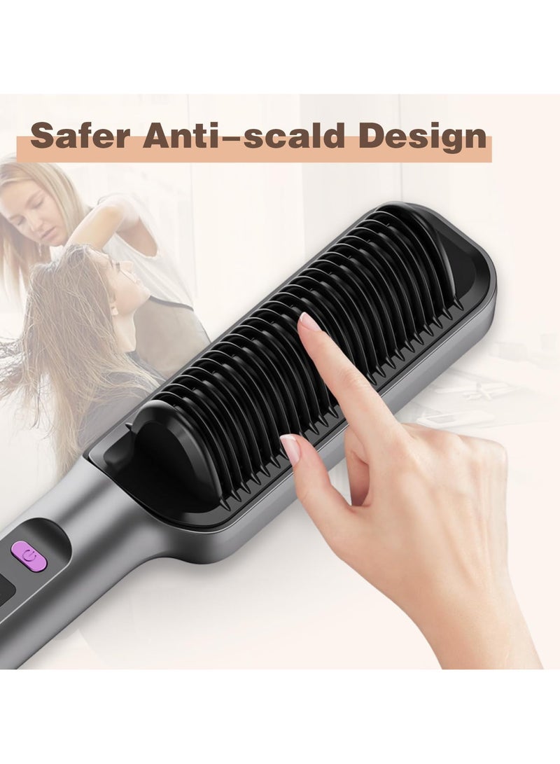 إي سي في في فرشاة فرد الشعر، مشط فرد الشعر الأيوني للنساء، مجموعة تسخين ودرجة حرارة سريعة لمدة 20 ثانية (80-230 درجة مئوية)، شاشة LED/مضادة للحروق، تصفيف الشعر في الصالون في المنزل - Image 5