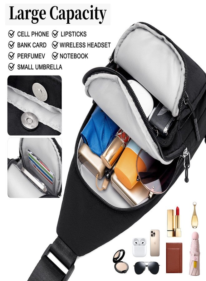 nuoku Sling Bag for Women Crossbody Chest Purse Small and Lightweight for Travel, Shopping, Casual -Black - Image 2