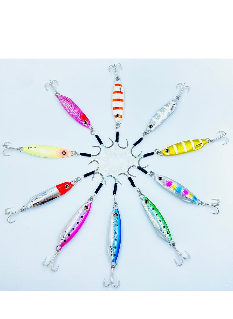 oakura Kaiju Clown Silver Jig Set - 20G Weights, Extra Sharp Bkk Hook, 10 Mesmerizing Colors - Lightweight Gear For Epic Fishing Adventures - Image 3
