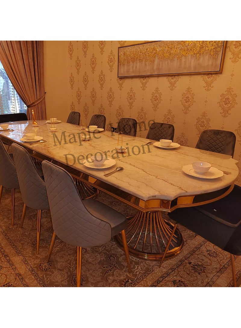 MAPLE HOME DECORATION Maple Home Dining Chairs Velvet Cushion Seat, Stainless Steel Golden Legs Dining Room Chair  - Image 5