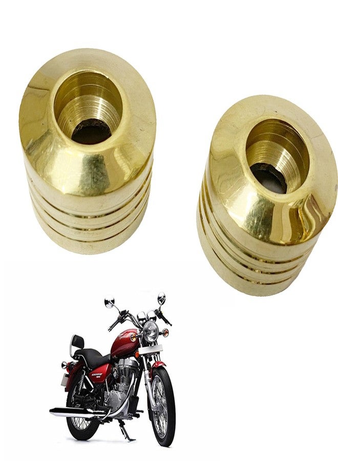 Ozango Bike Antique Desgin Plain Handle Bar Weight Handlebar Weight Pure Brass Golden Suitable for RE Thunderbird 350 Type 1 - Image 1