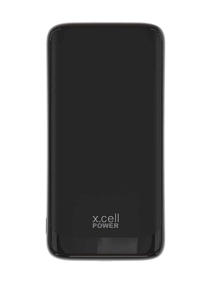 Xcell - Xcell Power Bank 10000mAh: High-Speed Charging, 20W Output, 50% Charge in 30 Minutes* - Type-C, Micro and USB Inputs. Compatible with Apple, Samsung & More-Black - Image 1