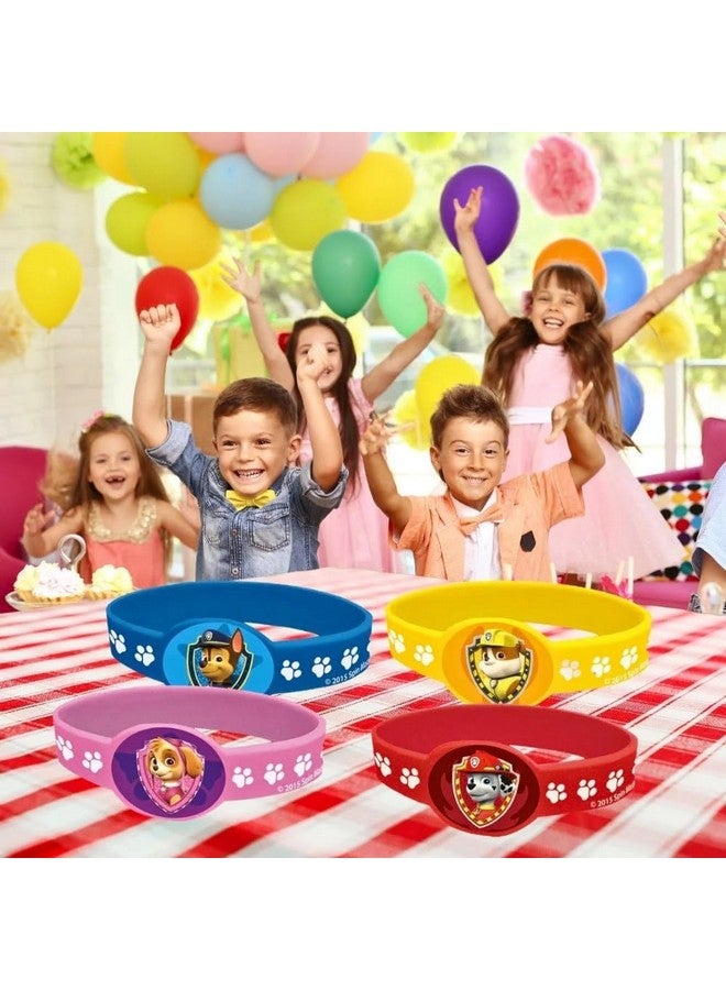 Unique Assorted Colors Paw Patrol Stretchy Bracelets - 3.50" x 1.25" (Pack Of 4) Kids Bracelets - Durable Vinyl & Fun Party Favors & Gifts For Kids, Great For Themed Parties & Events - Image 4