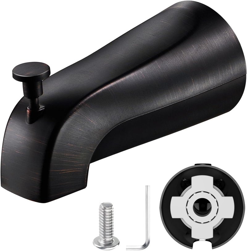 TEVIORA Tub Spout with Pull Down Diverter – Slip-Fit Bathtub Faucet Spout Replacement, 1/2” Copper Pipe Connection, Easy Installation, Universal for Bathroom Shower(Oil Rubbed Bronze) - Image 1