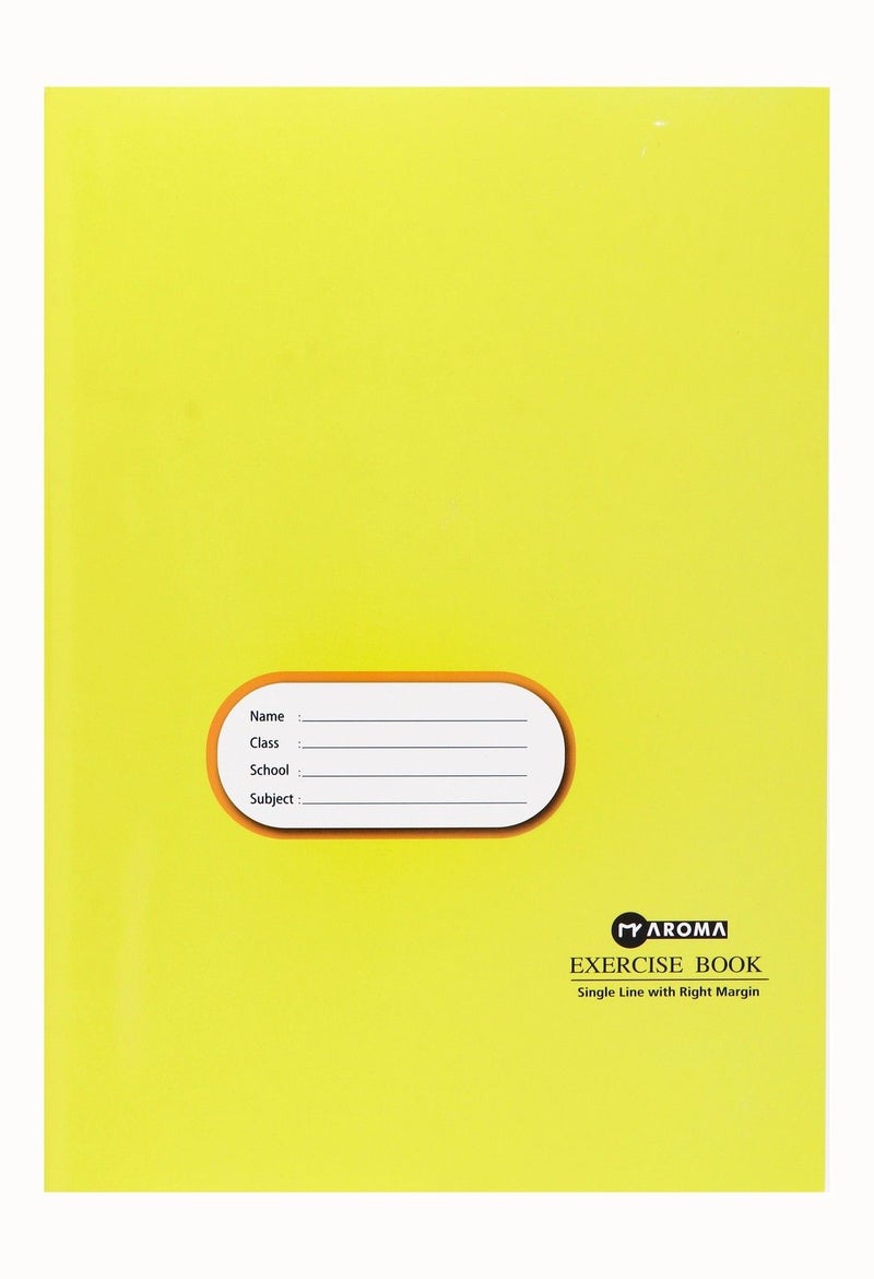 Aroma Yellow Single Lined with Right Margin Exercise Book (160 Pages), 1 Piece