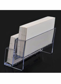 Y&D Business Card Holder, 4 Pcs 2 Pocket Acrylic Holder for Desk Stand Desktop Holders Plastic Display Exhibition, Home, and Office  - Image 5