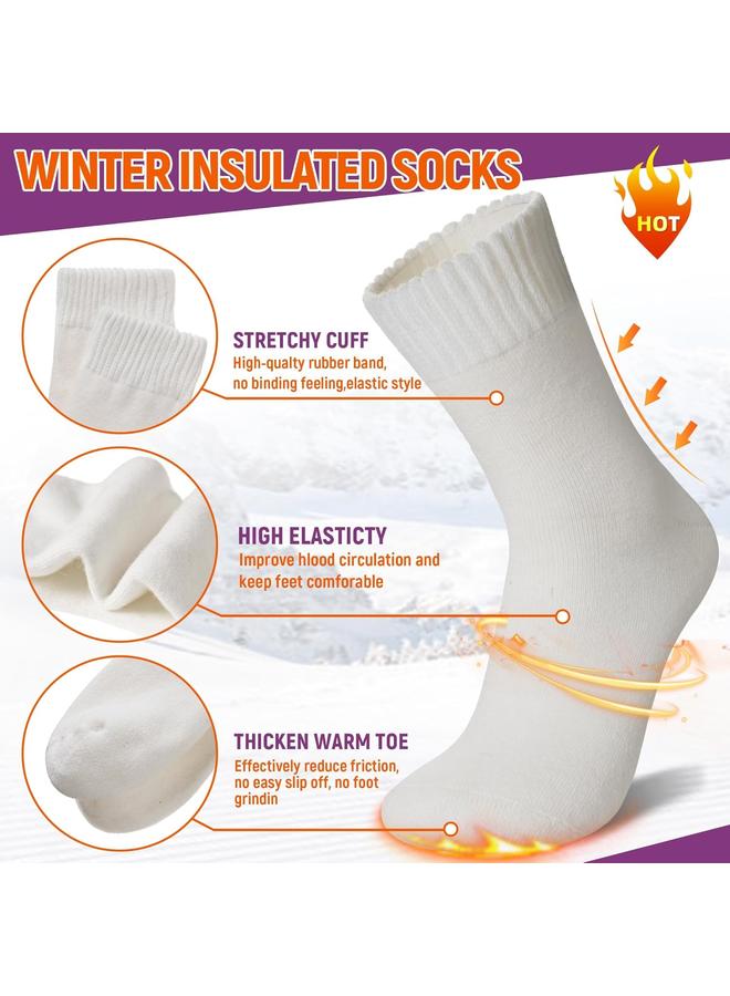 KOWVOWZ Women Thermal Socks, Cold Weather Insulated Sock Warm Winter Soft Thermal Socks, Winter Socks for Women Gifts Heated Socks Ski Winter Thermal Hiking Thick Snow Sock 3 Pairs - Image 4