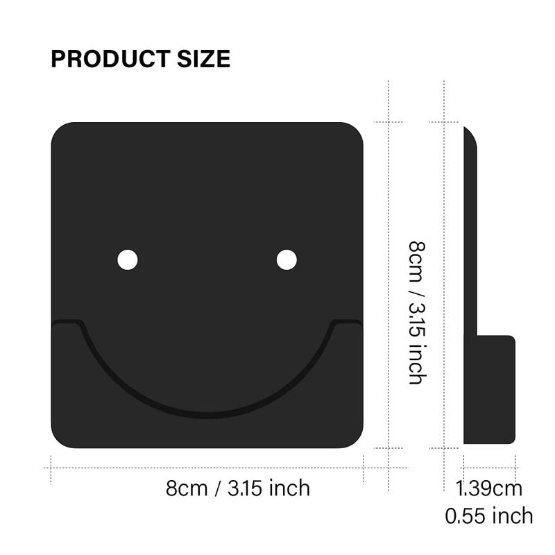 Poocar Shower Curtain Rod Mount Holder for Wall Adhesive Shower Rod Tension Retainer Drilling Stick On 2 Pack BLACK Shower Curtain Rod Not IncludedSquare - Image 2