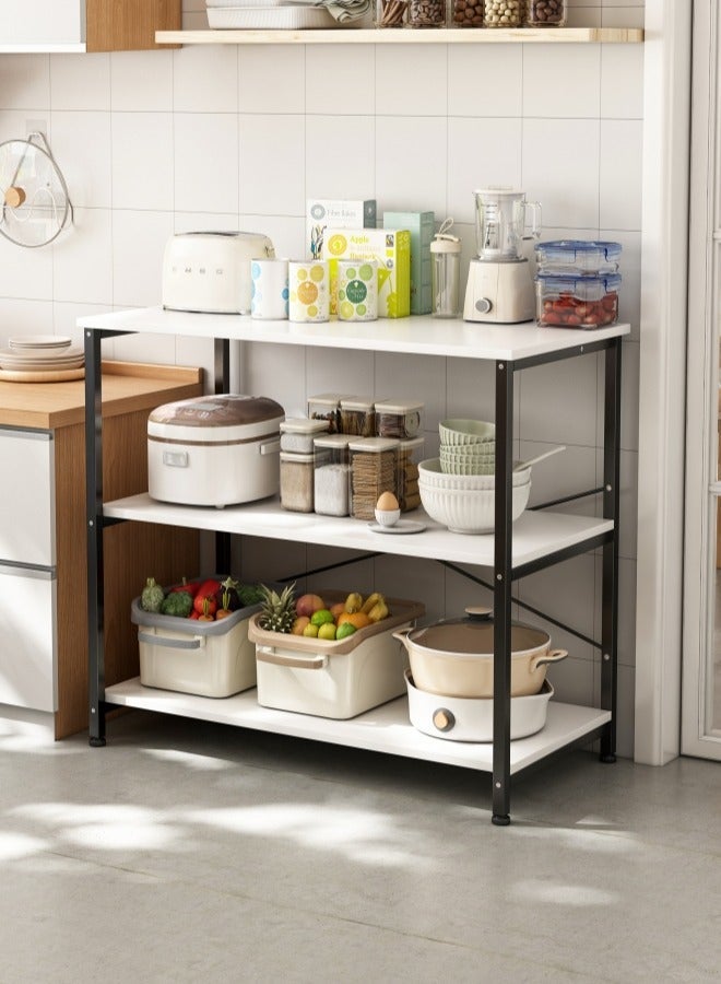 Zanotta Durable White 3-Tier Kitchen Storage Rack, Multi-tier Rack, Organizer Rack for Kitchen, Living room, Bedroom. 80*36*83 - Image 2