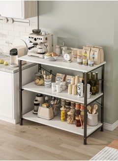 Shofenkei Durable White 3-Tier Kitchen Storage Rack, Multi-tier Rack, Organizer Rack for Kitchen, Living room, Bedroom. 80*36*83  - Image 1