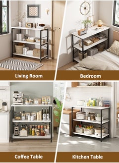 Shofenkei Durable White 3-Tier Kitchen Storage Rack, Multi-tier Rack, Organizer Rack for Kitchen, Living room, Bedroom. 80*36*83  - Image 3