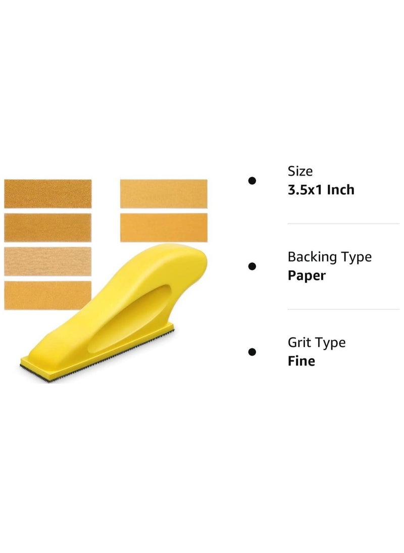 KASTWAVE - Micro Sander Kit 3.5x1 Inch Mini for Small Projects, Detail Handle Sanding Tools, 120 Sheets Sandpaper Wood P80, P120, P180, P240, P400, P600 DIY Handicrafts Polishing - Image 1