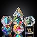 UDIXI Prism Glass RPG Dice Set 7PCS Rainbow Glass DND Dice Set with Gift Box for DD Tabletop Games - Image 4