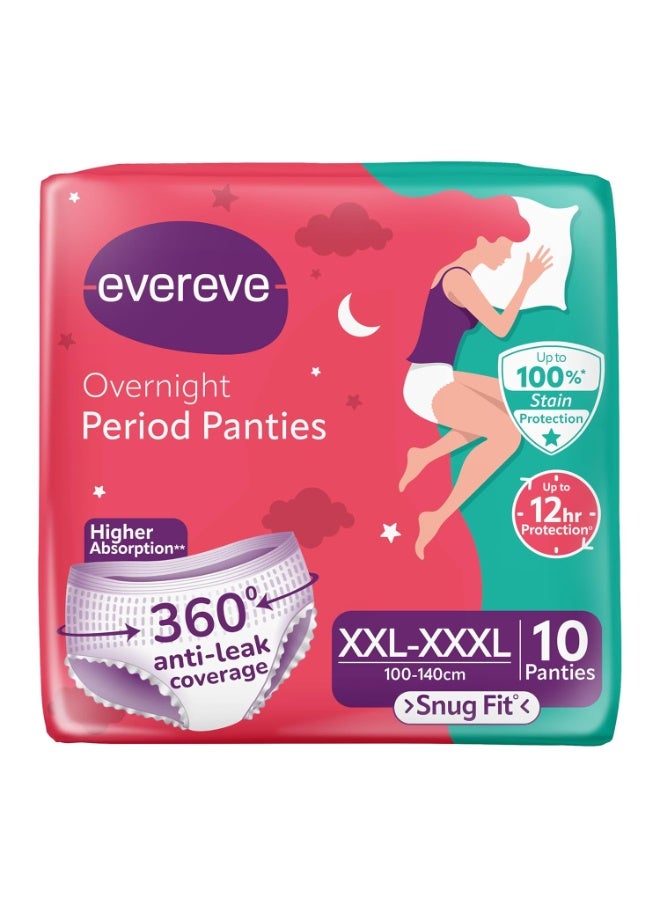 Evereve Period Panty For Girls & Women, (XXL-XXXL), 10 Pcs, 360 Degree Coverage, 0% Leaks, High Absorbency For Heavy Flow, Maternity Delivery Pads, Postpartum & Overnight Protection, Disposable Panty - Image 1
