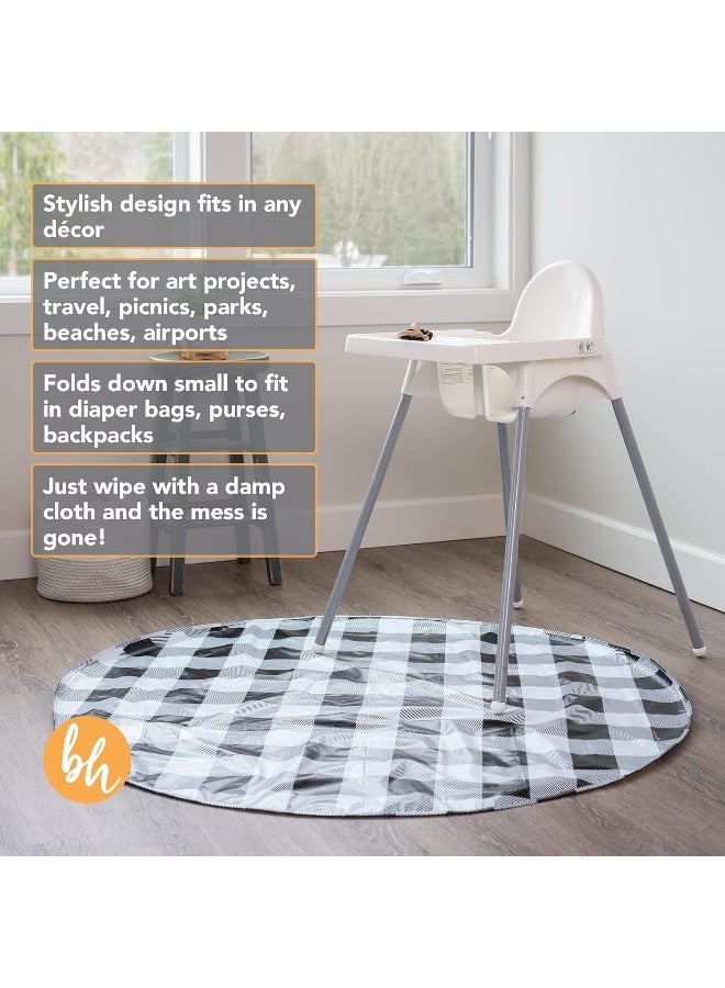 BooginHead SplatMat 52" Extra Large Waterproof Floor Mat for Under High Chair, Marble Swirl - Image 3