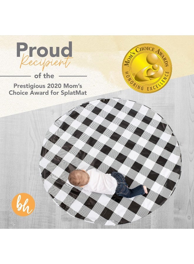 BooginHead SplatMat 52" Extra Large Waterproof Floor Mat for Under High Chair, Marble Swirl - Image 5