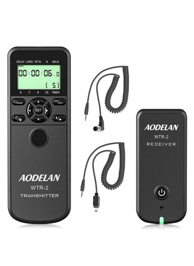 AODELAN - WTR2 Wireless Shutter Release Timer Remote Control for Nikon Z6, Z7, Coolpix P1000, D850, D810, D700, D4, D5, D4s, D3100, D5000, D7200, D600, D610, D750, D3200, D3300; Replace MC-DC2, MC-36 - Image 1