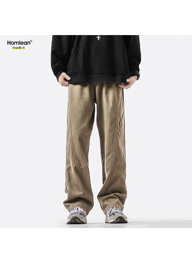 Homlean American-style Casual Pants For Men, Spring And Summer, Niche Trendy Brand, Retro Loose-fit Cargo Trousers, Hs60 Black, Size M - Image 5