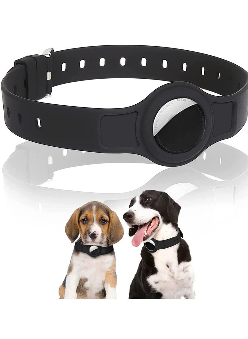 SYOSI Apple AirTag Dog Collar Anti Lost Adjustable Silicone Case GPS Tracking Cat Accessories for Small Medium Dogs Cats Pets（black） - Image 4