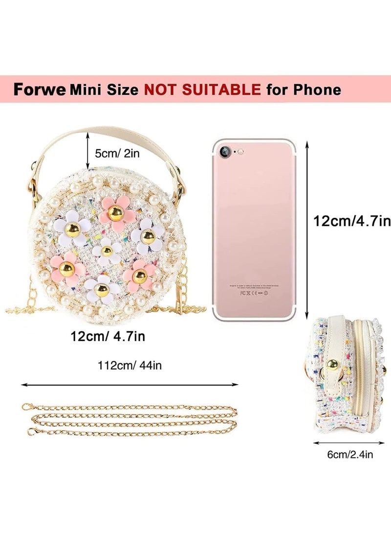 Kids Purse for Girls, Little Girls Toddler Crossbody Purse, Toddler Flower Crossbody Handbag, Princess Kids Handbags Baby Girls Shoulder Bag, 3pcs Dress Up Jewelry Gift Set (Pink) - Image 2