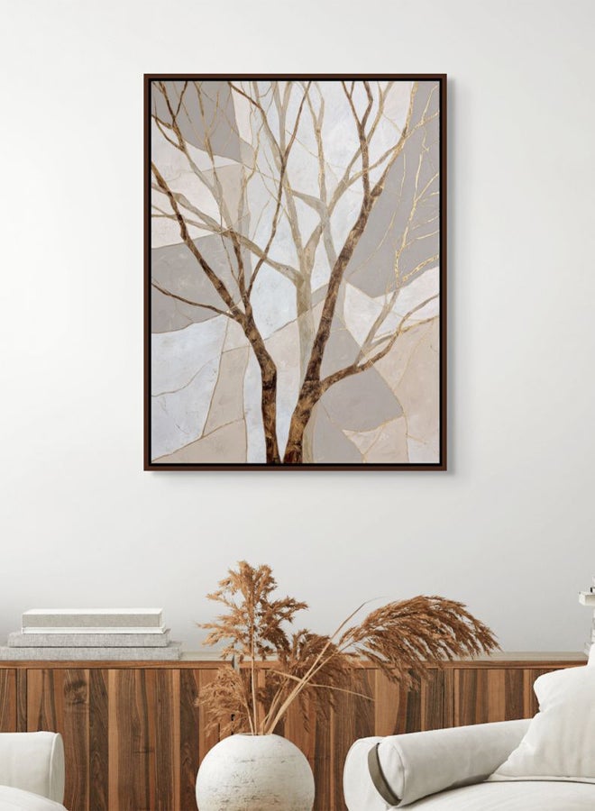 Art Decor Abstract Tree Branch Gold Accent Wall, 100% Framed Portrait Canvas Print, Nature Wall Decor for Living Room, Bedroom, Home Office - Image 3
