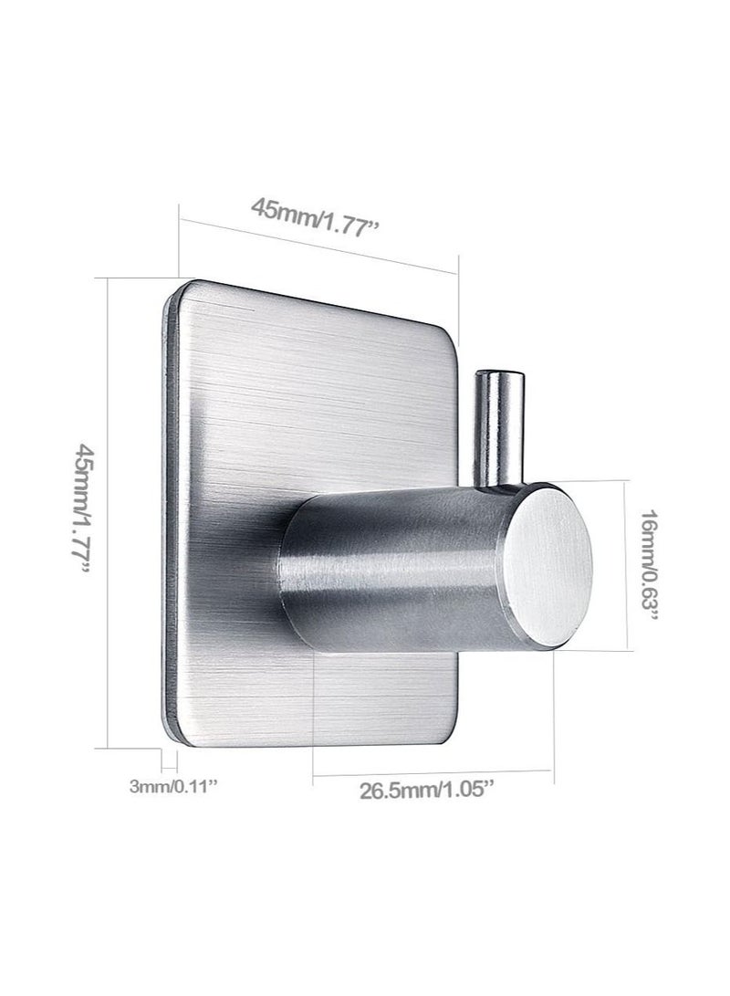 Arabest Adhesive Hooks Heavy Duty Wall Hooks Waterproof Stainless Steel Hooks for Hanging Coat, Hat,Towel Robe Hook Rack Wall Mount- Bathroom and Bedroom 4-Packs  - Image 3