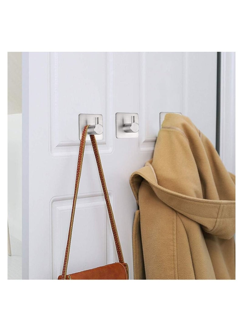 Arabest Adhesive Hooks Heavy Duty Wall Hooks Waterproof Stainless Steel Hooks for Hanging Coat, Hat,Towel Robe Hook Rack Wall Mount- Bathroom and Bedroom 4-Packs  - Image 4