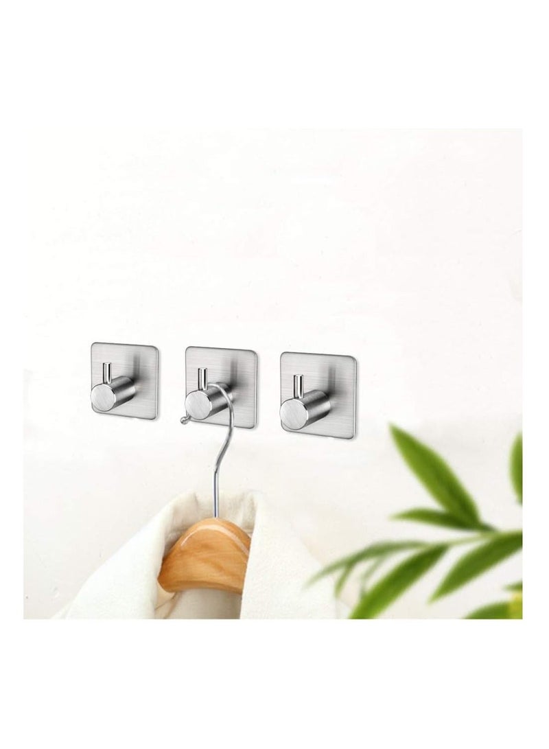 Arabest Adhesive Hooks Heavy Duty Wall Hooks Waterproof Stainless Steel Hooks for Hanging Coat, Hat,Towel Robe Hook Rack Wall Mount- Bathroom and Bedroom 4-Packs  - Image 5