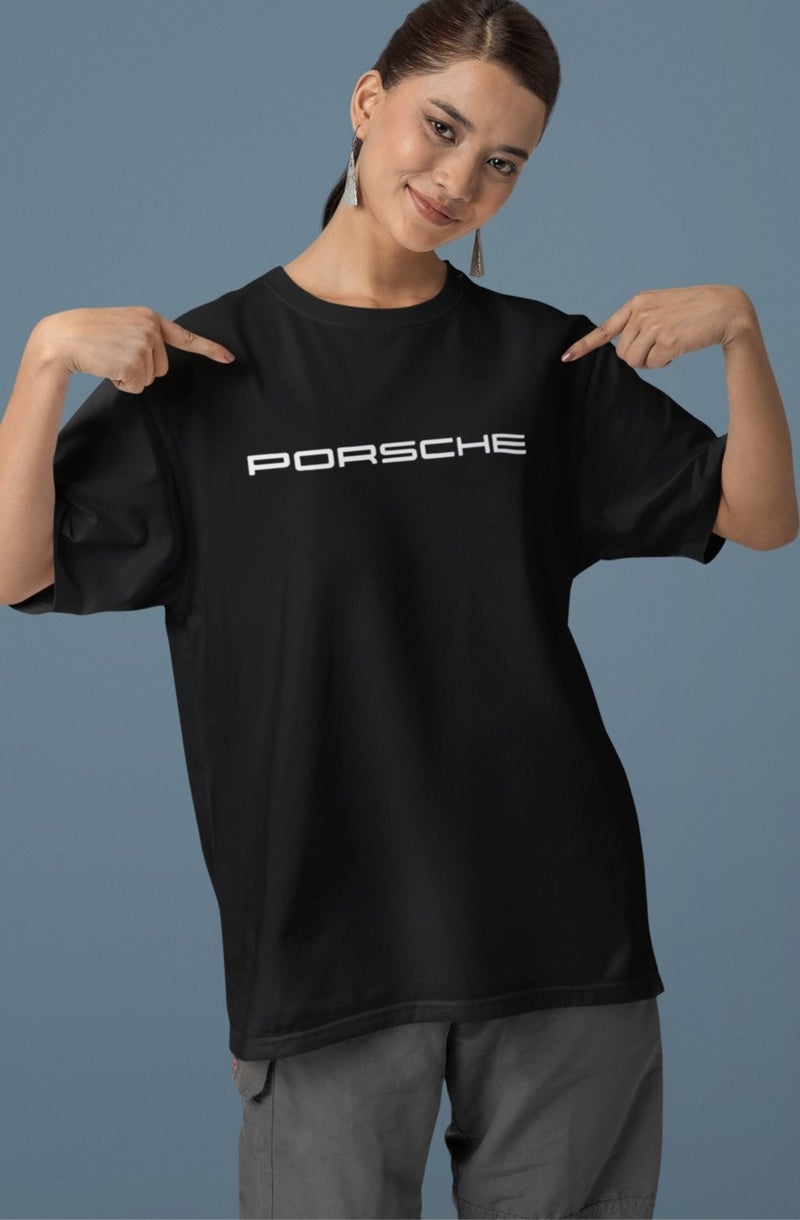 Fuddy Moda Fuddy Fashion Unisex King Of The Ring Porsche 911 Back Printed Couple T-Shirt, Oversize Race Car Themed T-Shirt - Image 4