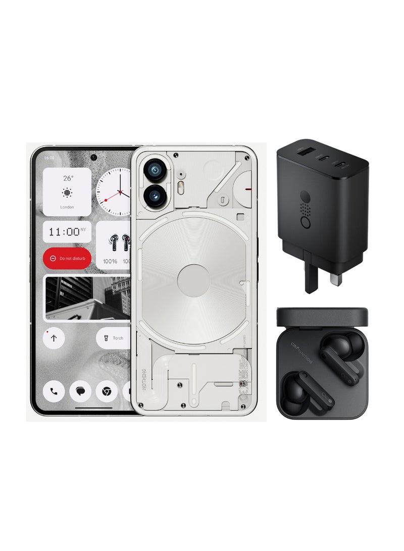 Nothing Phone 2 5G Dual SIM White 12GB RAM 512GB With CMF Buds And CMF 65W Charger - Middle East Version - Image 1