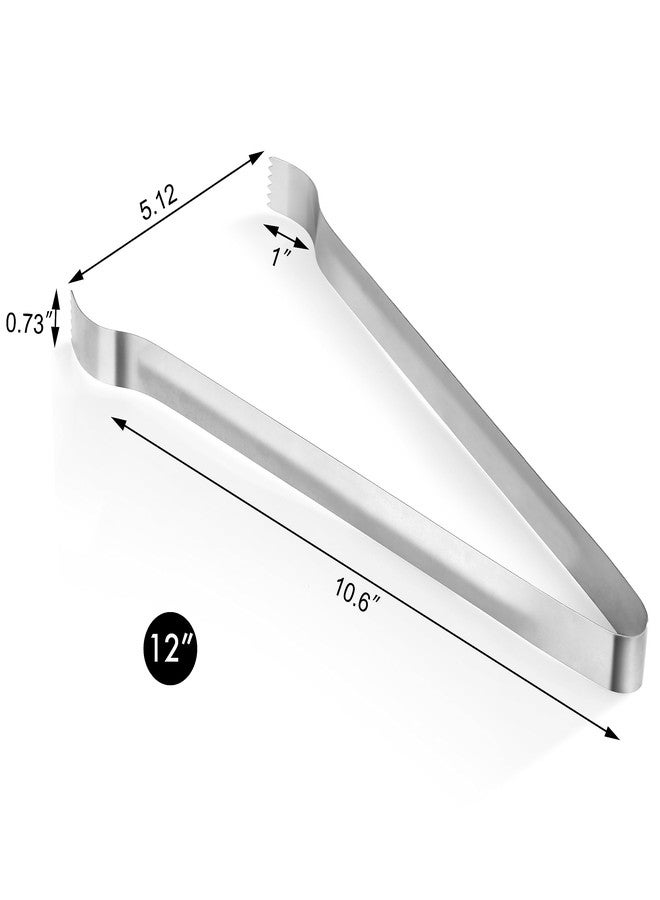 نيو ستار فود سيرفيس ملقط بوم تونغ عالي الجودة من نيو ستار فود سيرفيس، رقم الموديل 42283، مصنوع من الفولاذ المقاوم للصدأ، طوله 12 بوصة، طقم من 6 قطع، فضي اللون - Image 3