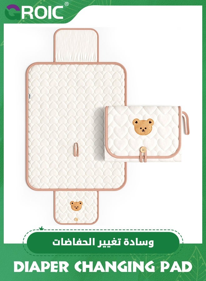 GROIC Baby Changing Pad,Travel Diaper Changing Pad,Compact & Foldable Baby Diaper Changing Mat,Waterproof Portable Changing Mat with Built-in Pillow  - Image 1