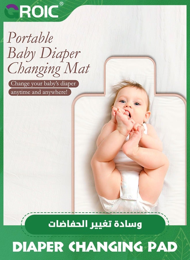 GROIC Baby Changing Pad,Travel Diaper Changing Pad,Compact & Foldable Baby Diaper Changing Mat,Waterproof Portable Changing Mat with Built-in Pillow  - Image 2