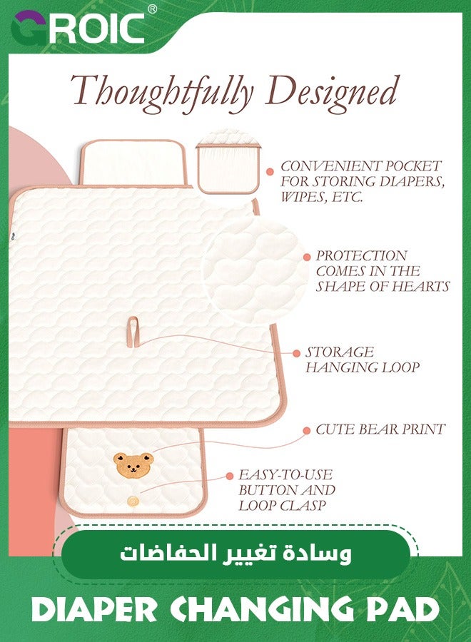 GROIC Baby Changing Pad,Travel Diaper Changing Pad,Compact & Foldable Baby Diaper Changing Mat,Waterproof Portable Changing Mat with Built-in Pillow  - Image 3