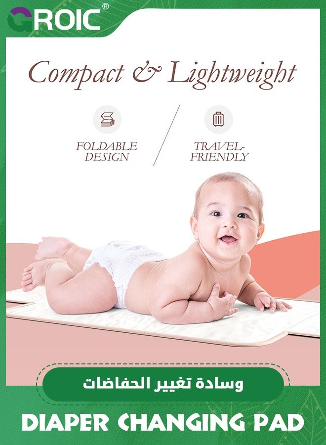 GROIC Baby Changing Pad,Travel Diaper Changing Pad,Compact & Foldable Baby Diaper Changing Mat,Waterproof Portable Changing Mat with Built-in Pillow  - Image 4