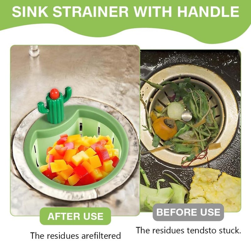 ALERIP Plastic Cactus Kitchen Sink Drain Strainer, Press-to-Dump Automatic Lifting Filter, Sink Strainer Basket, Kitchen Waste Collector Filter, Easy to Clean & Use Food Slag Drain Stopper. - Image 2