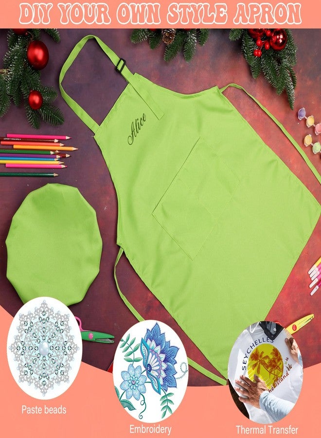 Handepo 40 Pcs Kids Apron Chef Hat Set Boys Girls Aprons Chef Children's Bib Apron Hats Bulk for Cooking Painting 7-13 Years(Mixed Color) - Image 4