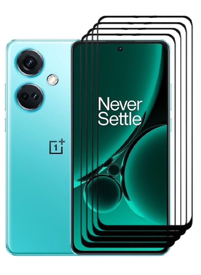 AINA 4 Pieces Tempered Glass Screen Protector 5D Designed For OnePlus Nord CE3 Full Glue Edge to Edge Full Screen Coverage And Bubble Free - Image 1