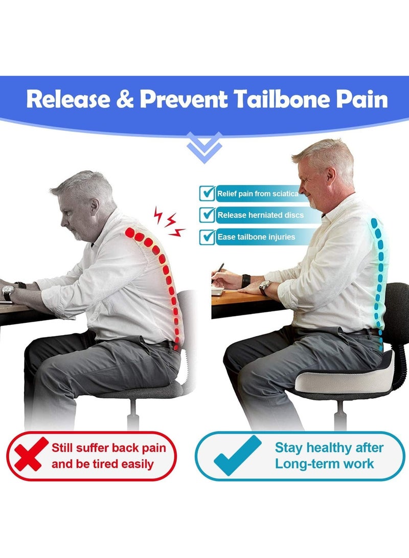 وسادة مقعد ميموري فوم لدعم العصعص – تخفيف آلام عرق النسا والبواسير والظهر - Image 4