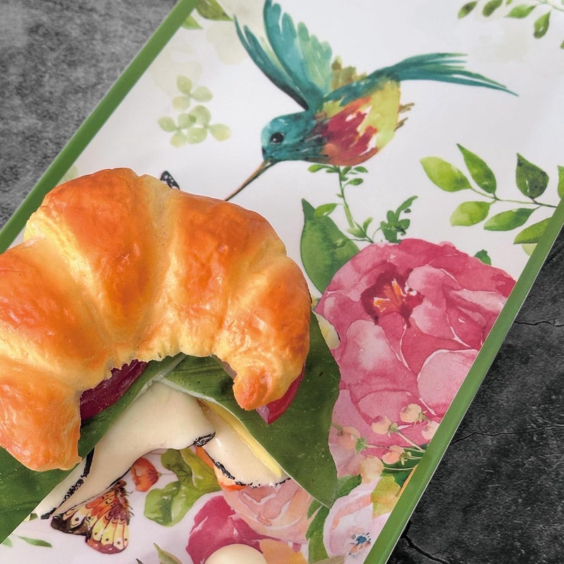 UPware Rose Garden Melamine Serving Tray 15 x 65 Inch Rectangular Serving Platter BPA Free Food Tray for Party Entertaining - Image 3