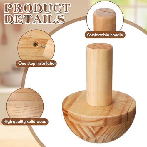 Doublefill 4 Pack Pottery Molds Plaster Molds Wood Pottery Tools with Handle for Ceramic Top Forms DIY Bowls Plate Dish Slump Press Art Making (Hemispherical,4.5'' 6.5'' Thickness 2.5'') - Image 3