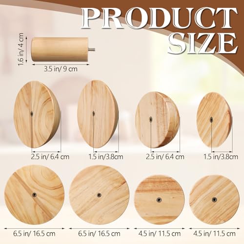 Doublefill 4 Pack Pottery Molds Plaster Molds Wood Pottery Tools with Handle for Ceramic Top Forms DIY Bowls Plate Dish Slump Press Art Making (Hemispherical,4.5'' 6.5'' Thickness 2.5'') - Image 2