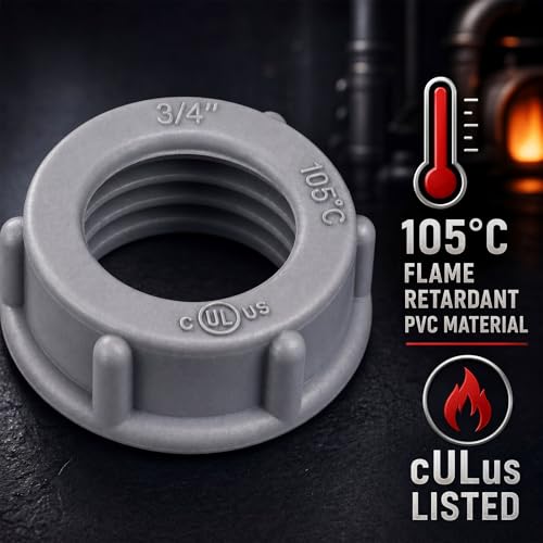 Pushglossy 50 Pcs Plastic Insulating Bushing Threaded Electrical Bushings for Emt, Rigid or Imc Conduit Fitting (3/4 Inch) - Image 3